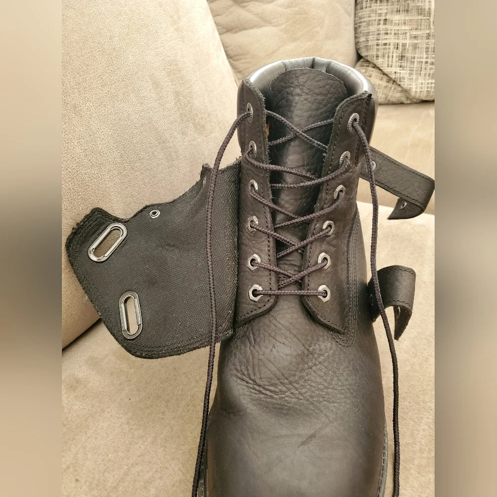 Timberland 6 Premium Foundry Waterproof Boot Black Leather Mens Size 13